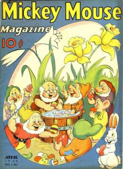 Mickey Mouse Magazine 31 - Seven Dwarves - Tulips - Rabbit - Flowers - Easter Eggs