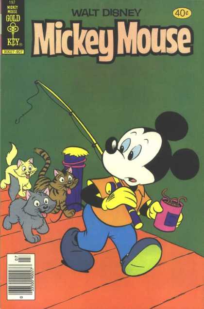 Mickey Mouse 197 - Walt Disney - Fishing - Cat - Worms - Fishing Pole