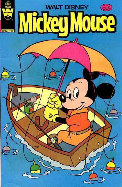 Mickey Mouse 211 - Walt Disney - Umbrella - Boat - Water - Whitman