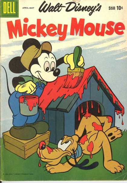 Mickey Mouse 65 - Pluto - Doghouse - Red Paint - Painting - Wet Paint