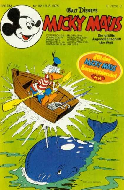Micky Maus 1025 - Donald Duck - Rowboat - Whale - Oar - Ocean