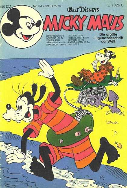 Micky Maus 1027 - Walt Disney - Yellow Sand - Polka Dot Dress - Anchor - Green Blanket