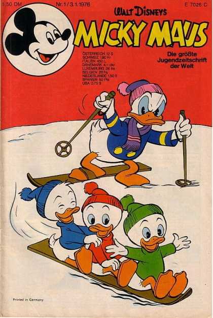 Micky Maus 1047 - Donald Duck - Snow - Skis - Kids - Scarf