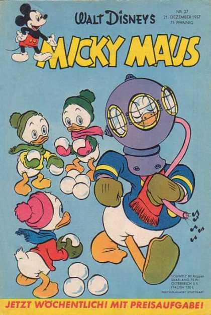 Micky Maus 105 - Donald Duck - Ducklings - Snowballs - Stocking Hats - Gloves