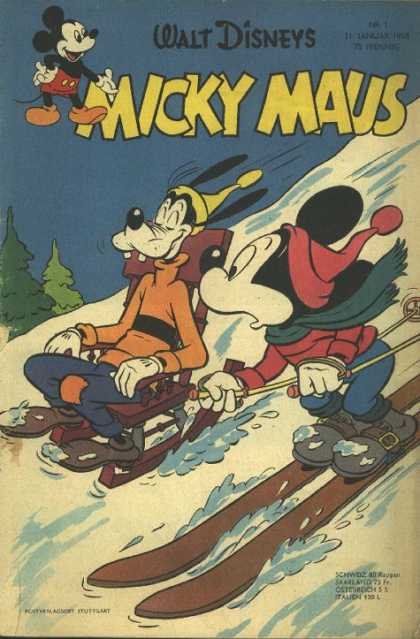Micky Maus 107 - Walt Disney - Micky Maus - Mickey Mouse - Pluto - Skiing