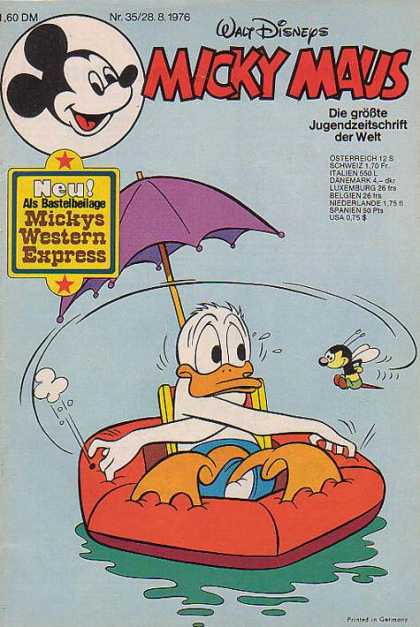 Micky Maus 1080 - Donald Duck - Bee - Raft - Umbrella - Water