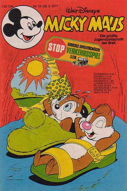 Micky Maus 1110 - Chip And Dale - Text In German - Walt Disney - Sleeping In Shoes - Hot Sun