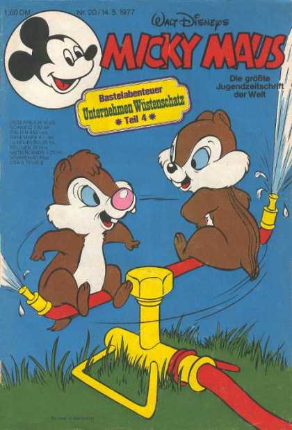 Micky Maus 1117 - Walt Disney - Chip And Dale - Sprinkler - Grass - Water