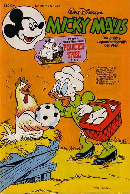 Micky Maus 1135 - Old Duck Woman - Rooster - Soccerball - Basket Of Eggs - Piratenspiel