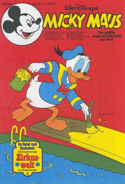Micky Maus 1164 - German - Donald Duck - Painting - Swimming Pool - Diving Board