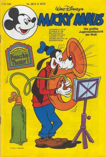Micky Maus 1186 - The Pinocchio Theater 1 - Goofy - Tuba - Music Stand - Compressed Air