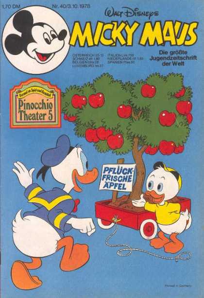 Micky Maus 1190 - Walt Disneys - Pinocchio Theater 5 - Apple - Pfluck Frische Apfel - Die Gro8te Jugendzeitschrift Der Welt