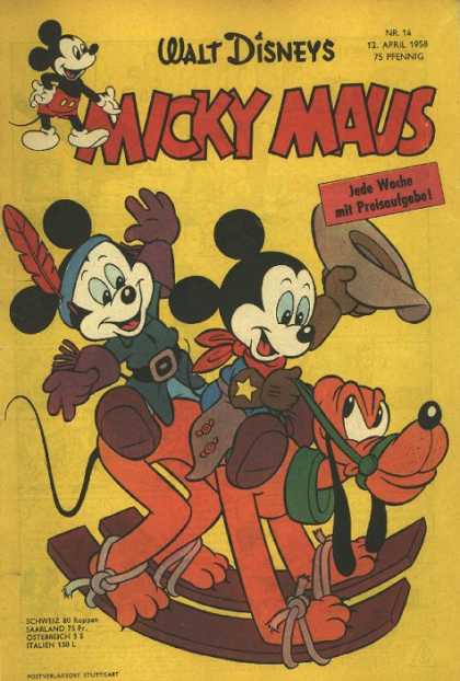 Micky Maus 120 - Mouse - Feather - Cowboy - Indian - Pluto