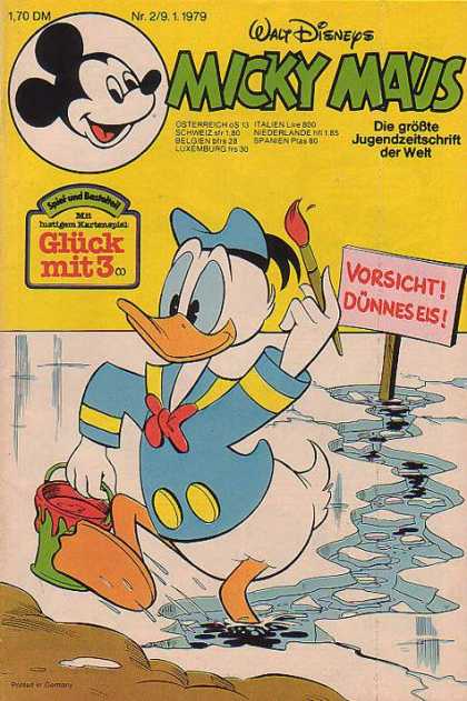 Micky Maus 1204 - Paint - Ice - Donald Duck - Paintbrush - Sign