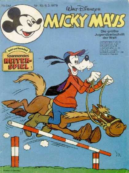 Micky Maus 1212 - Wakt Disney - Goofy Riding Horse - Spannendes Reiter-spiel - Jumping Over Pole - Pole Falling