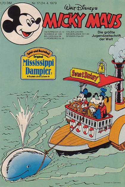 Micky Maus 1219 - Mickey Mouse - Goofy - Steamboat - Mississippi River - Whale