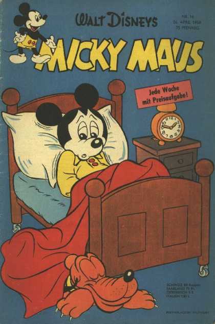 Micky Maus 122 - Walt Disney - Alarm Clock - Bed - Pluto - Pillow