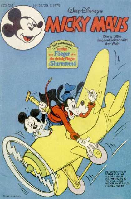 Micky Maus 1224 - Walt Disney - Goofy - Airplane - German - Propeller