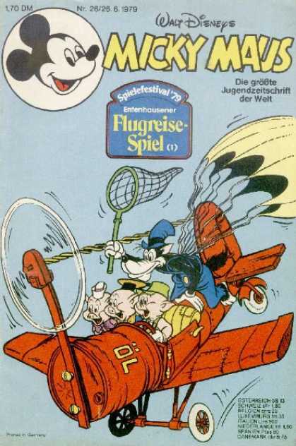 Micky Maus 1228 - Disney - German - Mickey Mouse - Flugreise-spiel - Airplane