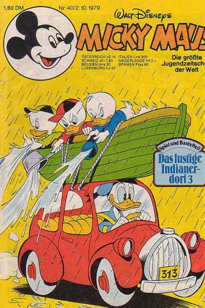 Micky Maus 1242 - Boat - Raining - Bailing Out Water - Donald Duck - Louie