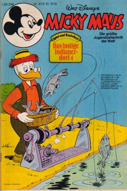 Micky Maus 1243 - Donald Duck - Fishing - Walt Disney - Das Lustige Indianer - Mickey Mouse