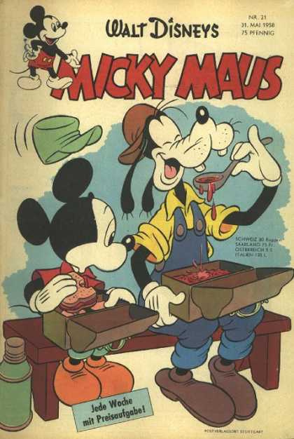 Micky Maus 127 - Walt Disneys - Mickey Mouse - Goofy - Lunch Box - Sandwich