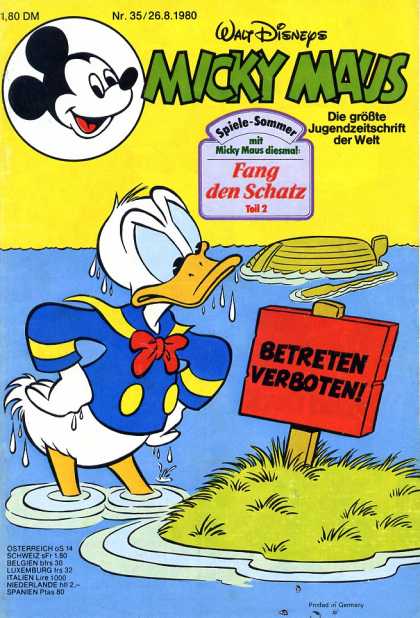 Micky Maus 1273 - Boat - Donald Duck - Walt Disney - Wet - Angry