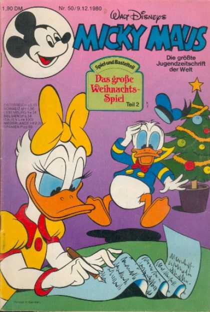 Micky Maus 1277 - Daisy Duck - Donald Duck - Letter - Christmast Tree - Walt Disney