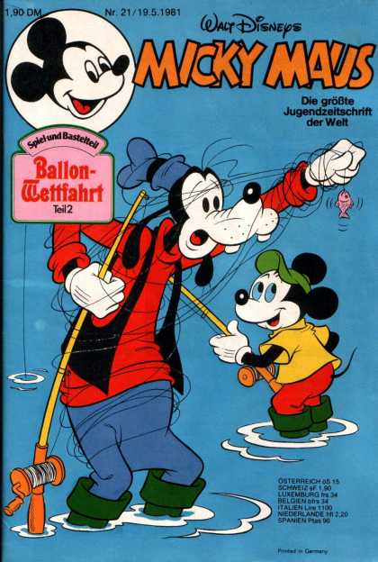 Micky Maus 1299 - Walt Disneys - Die Grobte - Jugendzeitschrift - Ballon-wettfahrt - Splet-und Basteltell