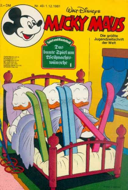 Micky Maus 1327 - Disney - German - 1981 - Bed - Skis