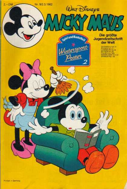 Micky Maus 1340 - Wintersport Poster - Minnie Mouse - Dusting - Book - Chair