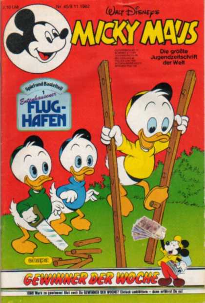 Micky Maus 1376 - Stilts - Saw - Ladder - Walt Disney - Duck