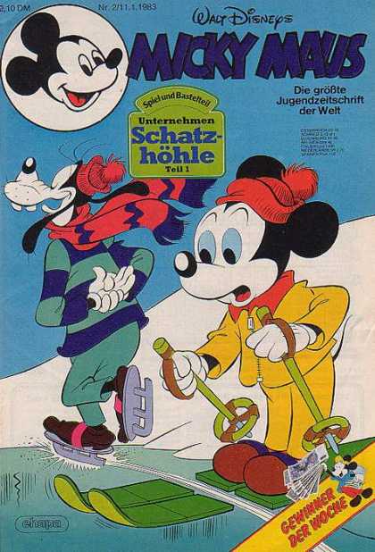 Micky Maus 1385 - Goofy - Ice Skates - Skis - Snow - Red Hat
