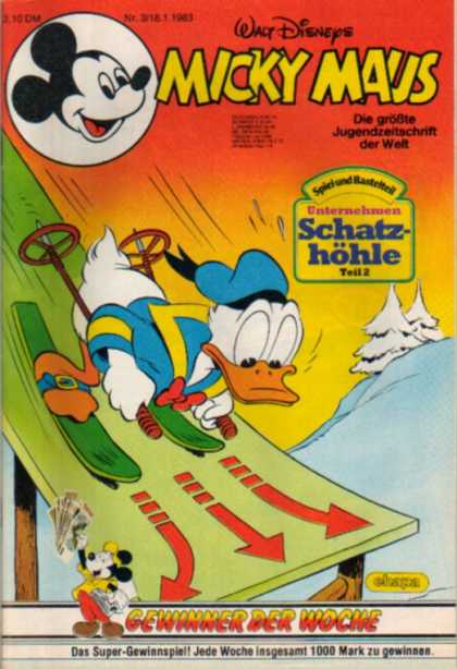 Micky Maus 1386 - Donald Duck - Donald Trys To Ski - Flying High - Ski Jumps - Donald Trys To Jump