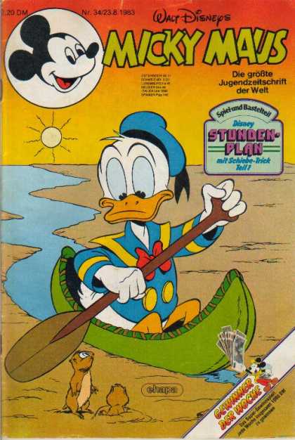 Micky Maus 1417 - Donald Duck - Canoe - Oar - Water - Sun