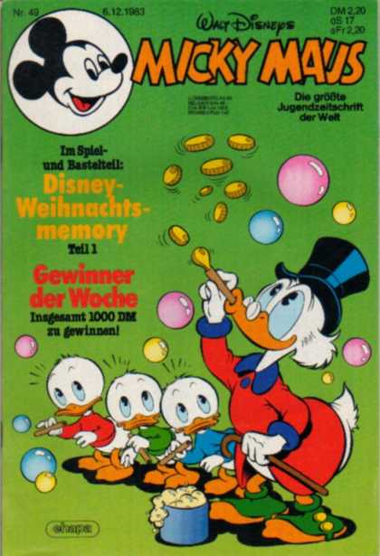 Micky Maus 1432 - Disney - Bubbles - Coins - Uncle Scrooge - Nephews