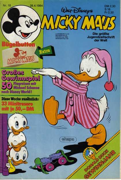 Micky Maus 1453 - Mickey Mouse - Donald Duck - Walt Disney - Sleep Waking - Hughey Dewie And Louie
