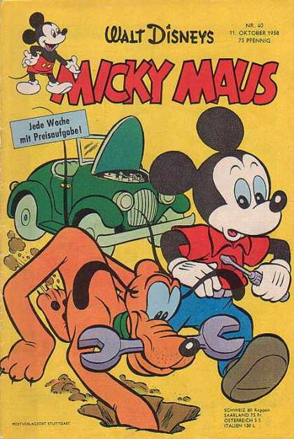 Micky Maus 146 - Mouse - Car - Hood Up - Screwdriver - Wrench