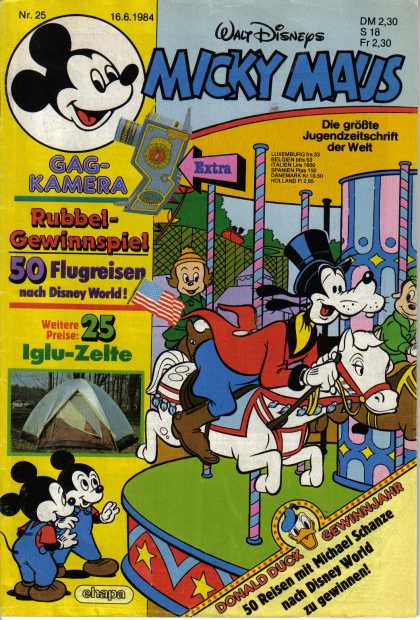 Micky Maus 1460 - Disney - Rubbel-gewinnspiel - Goofy - Top Hat - Tent