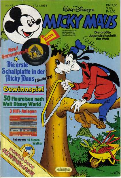Micky Maus 1482 - Mickey Mouse - Goofy - Goofy Cuts Down A Tree - Nature - Saw
