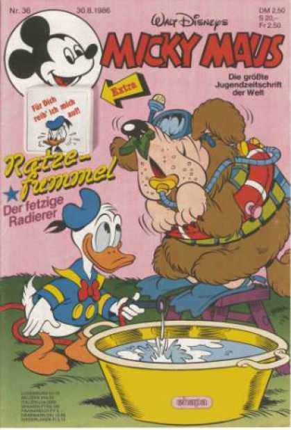 Micky Maus 1519 - Donald Duck - Mickey Mouse - St Bernard - Scuba Gear - Pool
