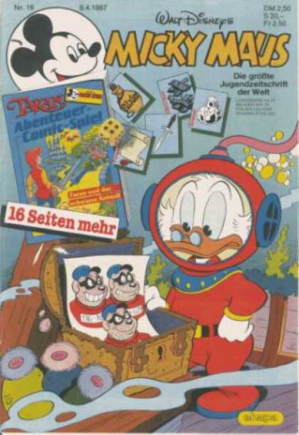 Micky Maus 1538 - Disney - Beagle Boys - Uncle Scrooge - Treasure Chest - Scuba Gear