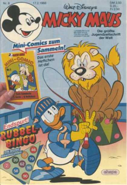 Micky Maus 1558 - Mini Comics - Circus - Lion Taming - Games - Tricks
