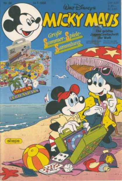 Micky Maus 1574 - Beach - Walt Disneys - Playing Cards - Birds - Boat