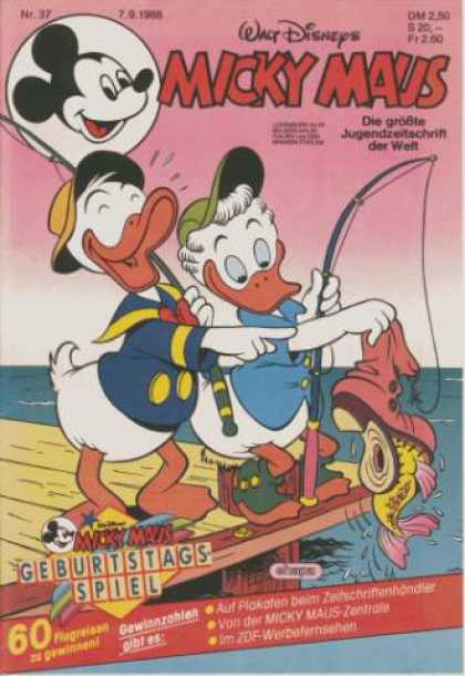 Micky Maus 1578 - Donald Duck - Fishing - Pier - Boot - Laughing
