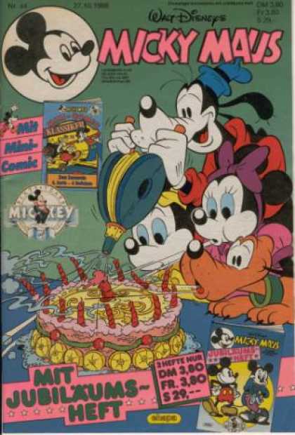 Micky Maus 1583 - Walt Disney - Goofy - Blue Hat - Minnie Mouse - Birthday Cake