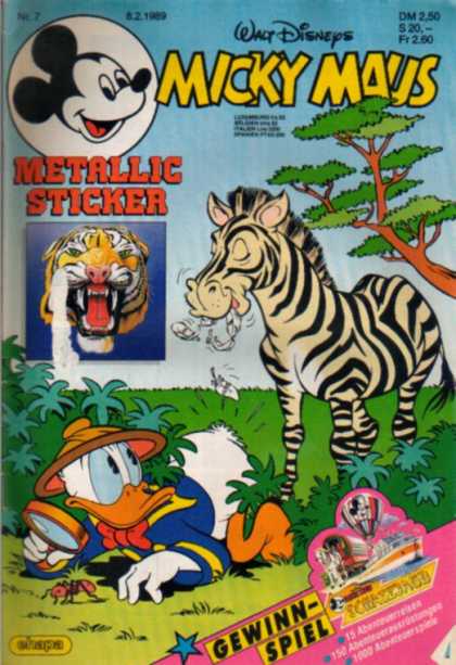Micky Maus 1591 - Zebra - Tiger - Tree - Donald Duck - Bushes