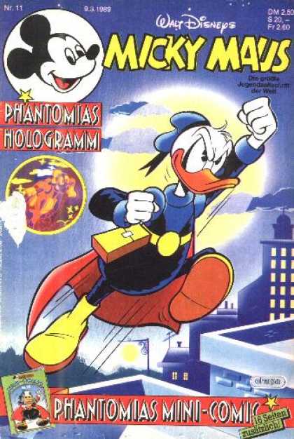 Micky Maus 1595 - Walt Disneys - Donald Duck - Moon - Phantomias Hologramm - Building