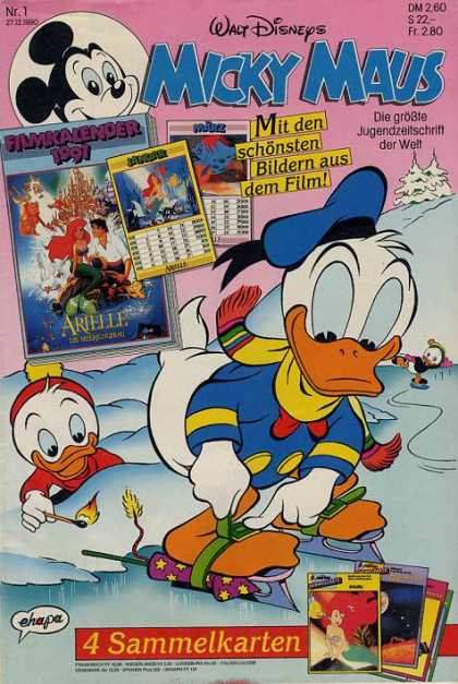 Micky Maus 1680 - Donald Duck - Snow - Ice Skate - Arielle - Scarf