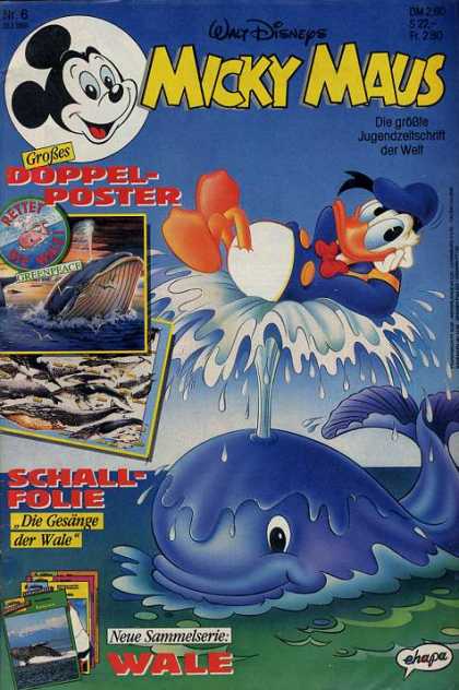 Micky Maus 1685 - Donald Duck - Blue Whale - Doppel-poster - Walt Disney - Blow Hole